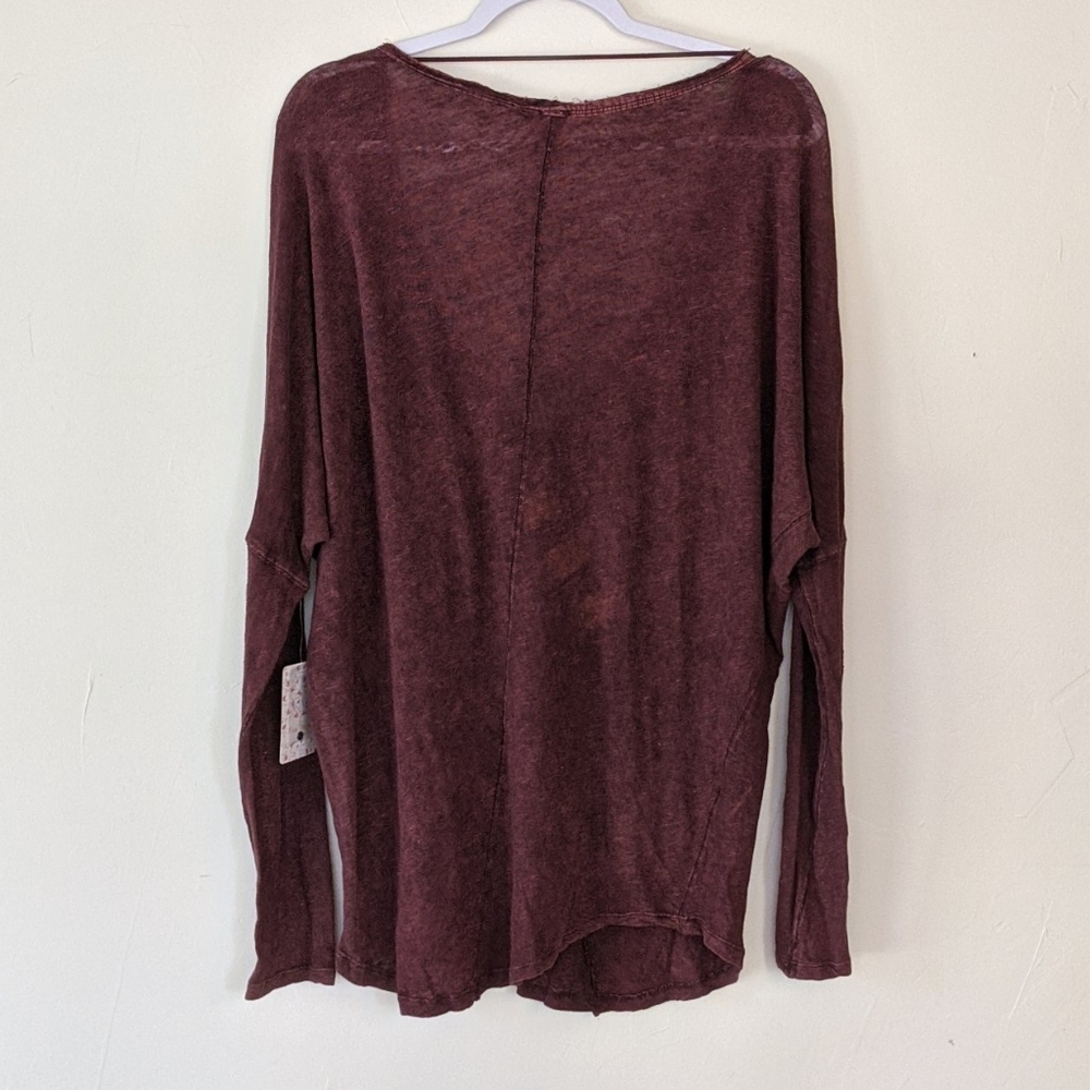 Free people maroon long sleeve top